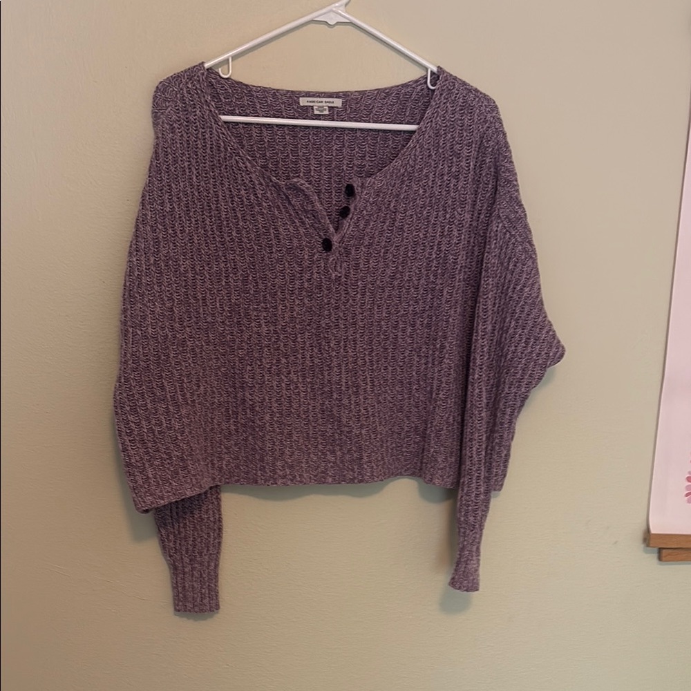 Purple drop shoulder sweater